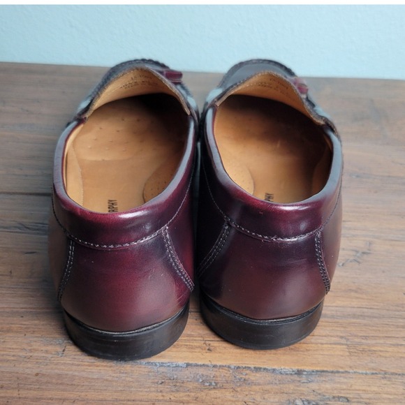 Johnston & Murphy Hayes Tassel Loafers Mens 9.5M Burgundy Leather Dress Shoes - Picture 4 of 10
